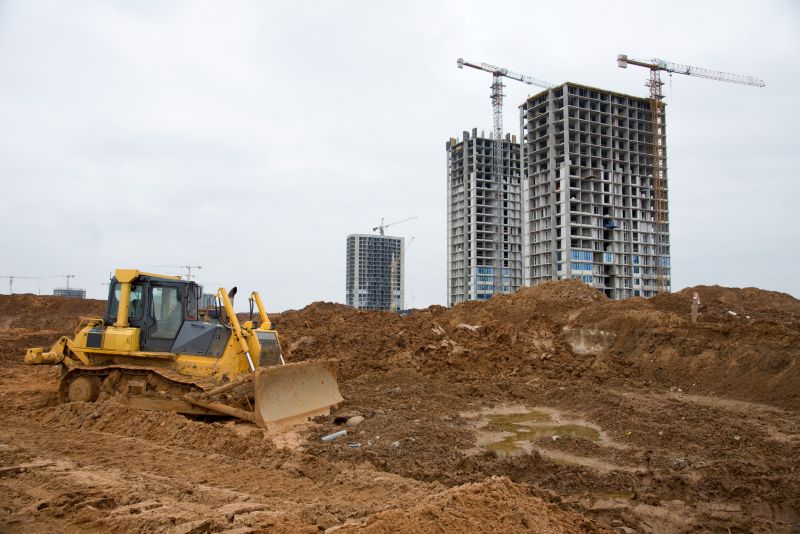 Grading equipment in use